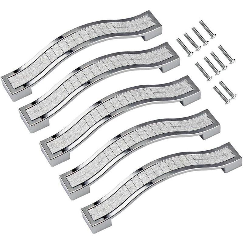 Möbelknöpfe und -griffe, Set mit 5 Schubladengriffen aus Kristall-Strass-Legierung für Kommode, Küchenschrank, Küchenschrank.