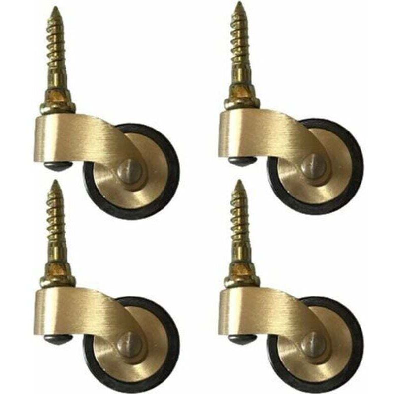 - Möbelrollen aus massivem Messing, 25 mm Rad, 150 kg Tragkraft, mit Gewindeschaft, geeignet für Klavierbeine, Sofas, Tische, 4 Stück, von DEBUNS