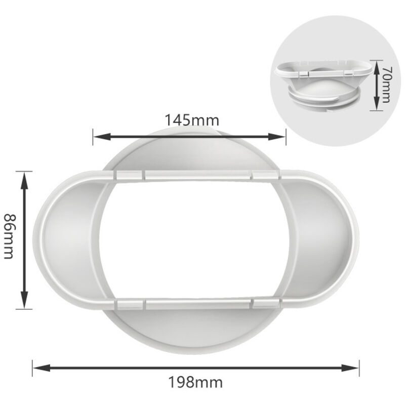Mobile Klimaanlage Wärmeabluftrohr Flachdüse Schnittstelle 130/150mm allgemeines Zubehör