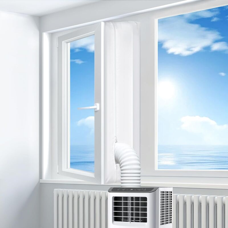 Mobiles Dichtungsset für Klimaanlagen, Fenstertür, 300 cm, Dichtungsset für Klimaanlagen, Trockner und Luftentfeuchter, Abluftschlauch,