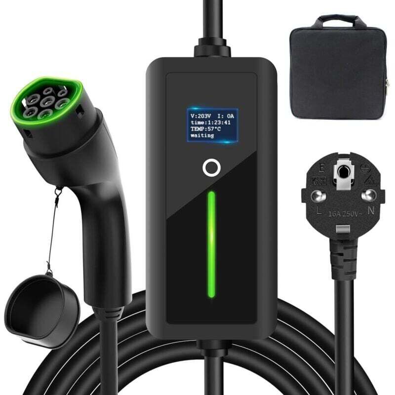 Mobiles Ladegerät, 3,5 kW tragbares Ladekabel mit EU-Schuko-Stecker, IP67 wasserdicht, 7,5 Meter, 16 A Ladekabel, IEC 62196-2