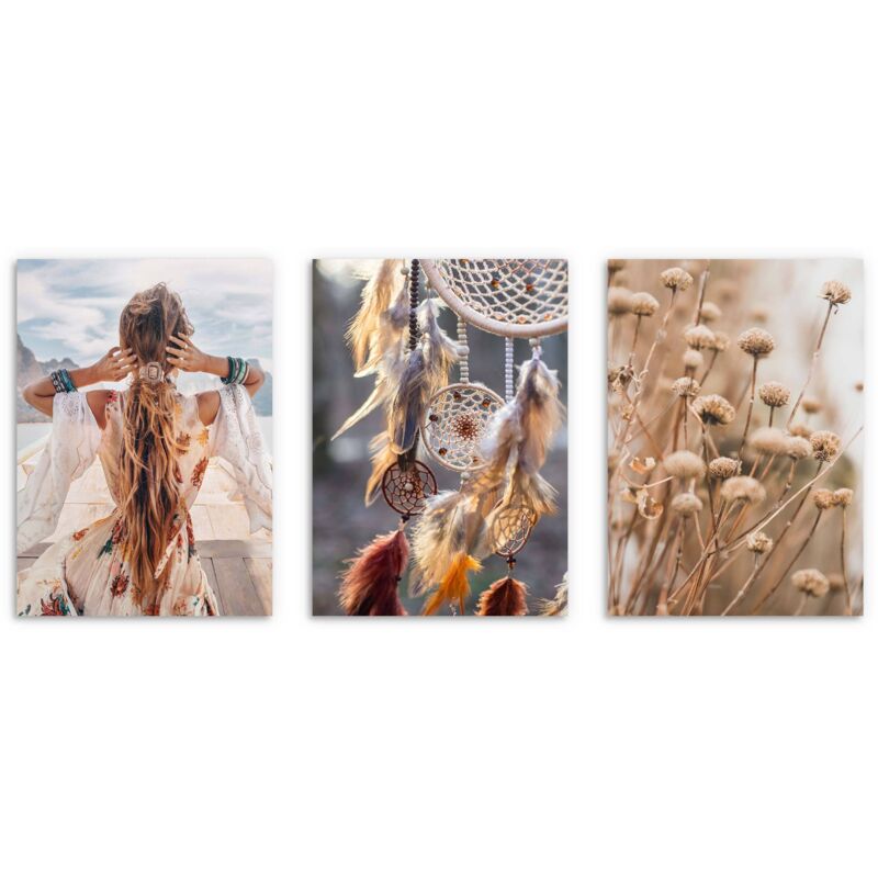 Moderne Boho Poster fürs Schlafzimmer, Poster fürs Wohnzimmer Frau 3x30x40cm