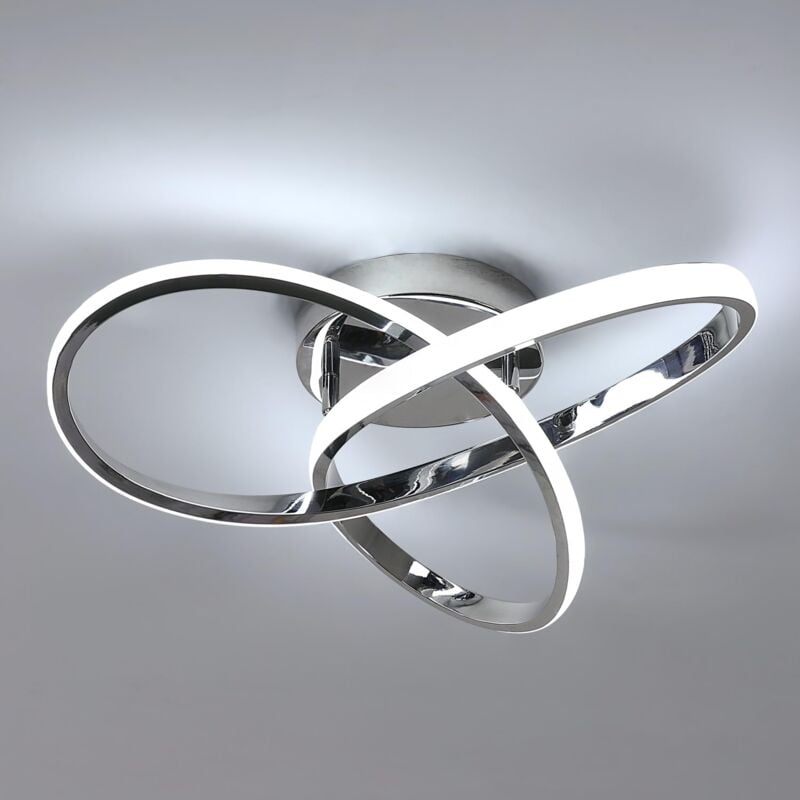 COMELY Moderne LED Deckenleuchte im Kleeblatt-Design, LED-Deckenleuchte Ø 40 cm für Wohnzimmer, Küche, Schlafzimmer, Balkon, Flur - 38W - Chrom