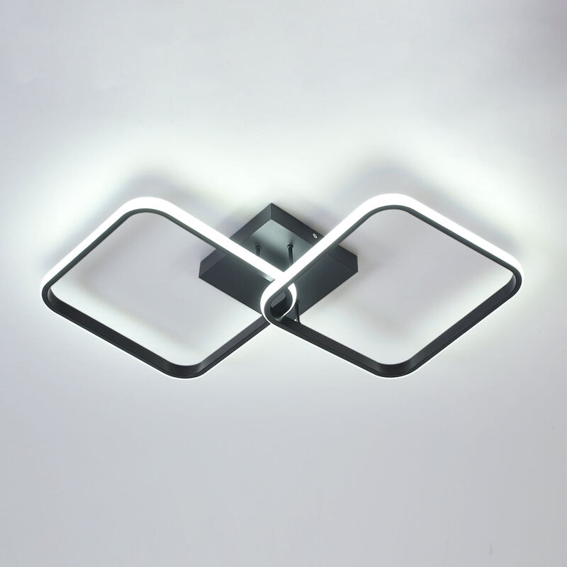 Goeco - Moderne led Deckenleuchte, Acryl Deckenleuchte 42W led Kronleuchter quadratisch für Küche Esszimmer Wohnzimmer Studio Büro, 6500K Durchmesser