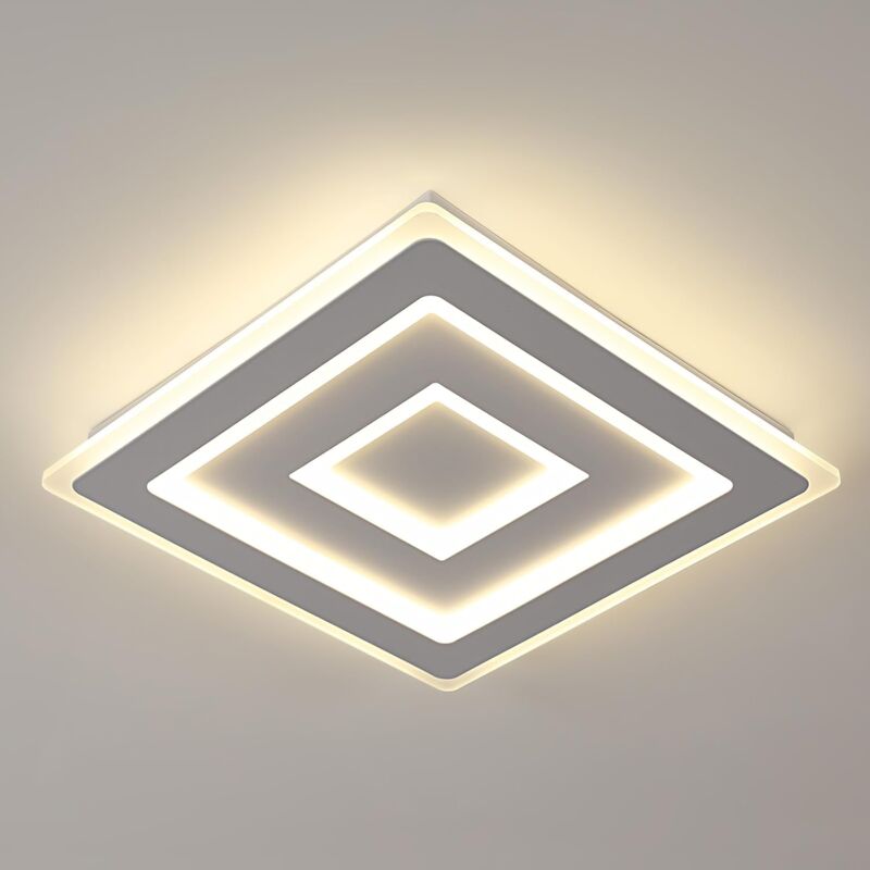 Moderne LED-Deckenleuchte, 52W Quadratische LED-Deckenlampe, Weiße Acryl-Deckenleuchte für Schlafzimmer, Wohnzimmer, Flur, Arbeitszimmer, Neutralweiß