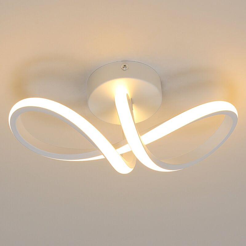Goeco - Moderne LED-Deckenleuchten, gebogene Deckenleuchte 20W 2500Lm, warmweiße Deckenleuchte 3000K für Wohnzimmer Schlafzimmer Küche Esszimmer und