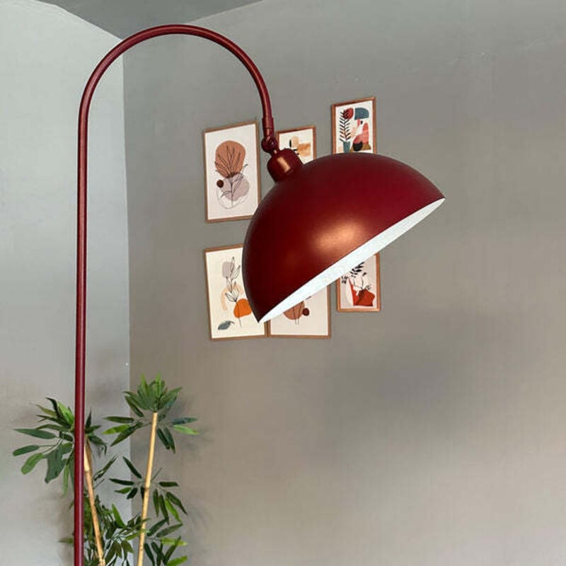 Moderne Stehlampe aus Burgund Metall mit Beweglichem Kopfteil, E27-Sockel, Moderne Stehlampe für Wohnzimmer oder Schlafzimmer