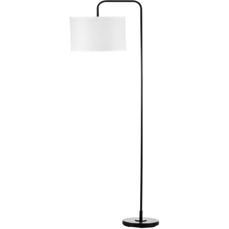 Moderne Stehlampe für den Innenbereich, schwarze Metall-Stehlampe für das Wohnzimmer mit Lampenschirm, 180 cm Kabel, 64 x 38 x 163,5 cm, schwarz