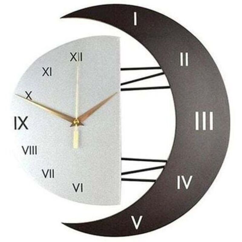 Moderne Wanduhr Modernes Design Wanduhr Kreativer Mondrahmen Küchenuhr Wanduhr für Zuhause (33cm)