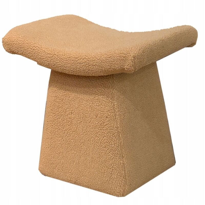 Moderner Lammfell-Pouf, Konturierter Sitz, Fussstütze, Hocker, Sitz