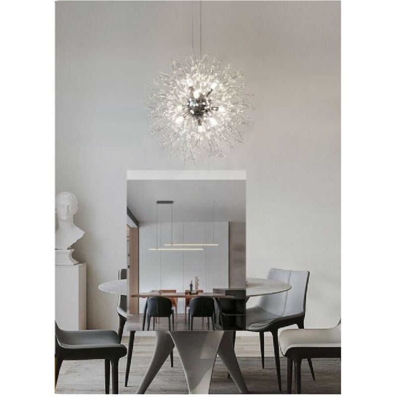 Trade Shop - moderner kronleuchter deckenleuchte feuerwerk pendelleuchte G9 LP-32 - Silber