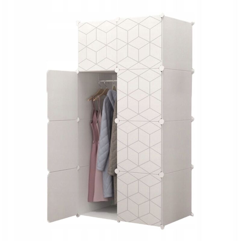 Modularer Kleiderschrank Geometric, großer, geräumiger Kleiderschrank für Spielzeug