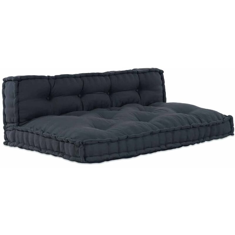 Palettenkissen mit Rückenstütze Anthrazit Stoff Vidaxl 960672