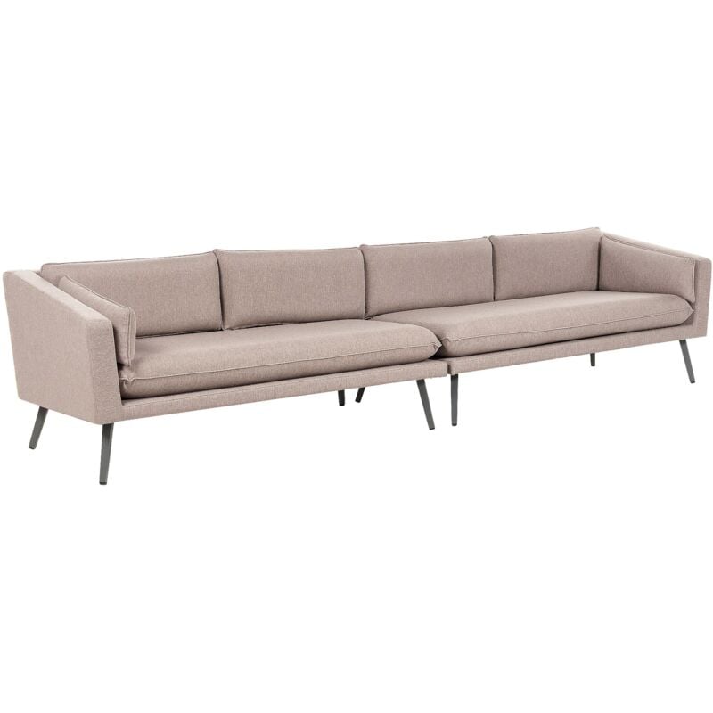 Garten-Ecksofa Beige Stoffbezug L-förmig 4-Sitzer Modulsofa Modern Garten Terrasse Wohnzimmer Möbel Wohnecke Wohnlandschaft Sitzecke Sitzmöbel