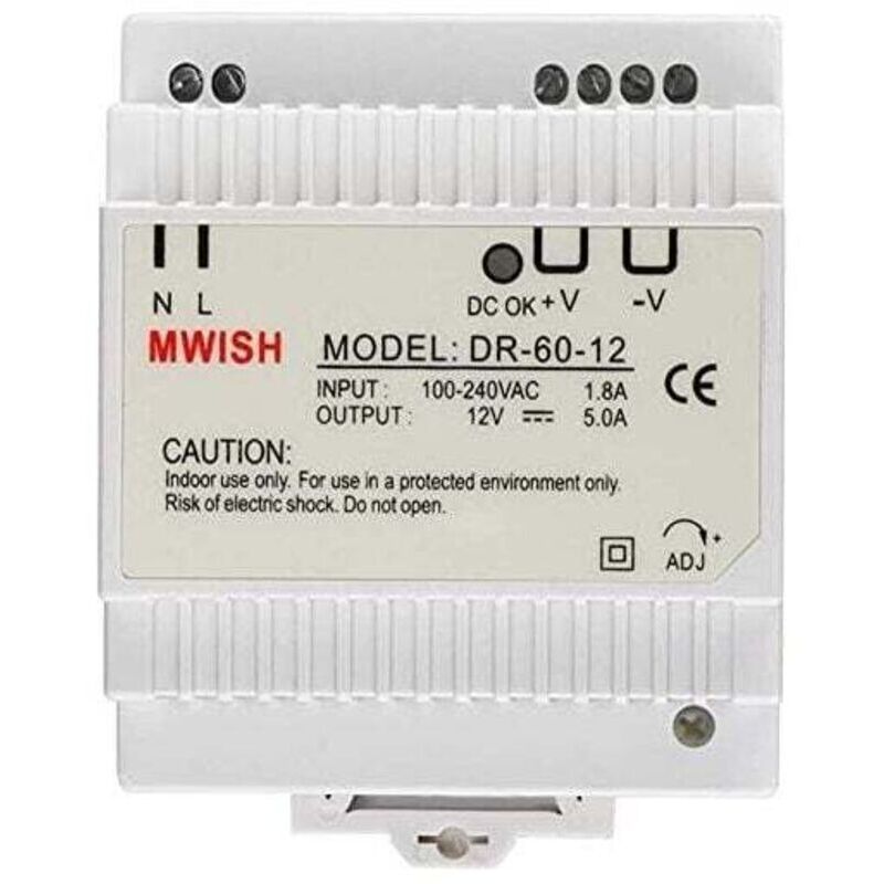 Modulares Monoblock-Netzteil für Video-Türklingeln 12 V/5,0 A, DR-60-12, Netzteil 100–240 V, professionelles Netzteil für Standard-937856 mm