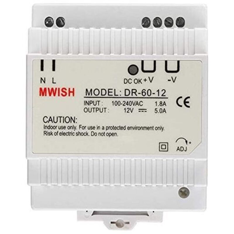 Modulares Monoblock-Netzteil für Video-Türklingeln 12 V/5,0 A, DR-60-12, Netzteil 100–240 V, professionelles Netzteil für Standard-937856 mm