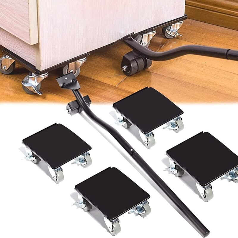 Bewegt Möbel, Rollen für schwere Möbel, 360°-Lenkrollen und Hebestange, Tragfähigkeit bis 400 kg – DKSFJKL