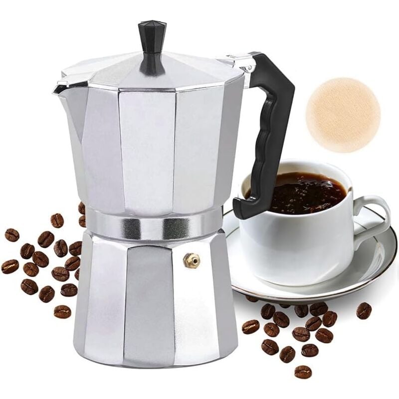 Beijiyi - Moka-Kanne, italienische Kaffeemaschine für 6 Tassen, italienische Espresso-Kaffeemaschine, italienische Moka-Kaffeemaschine, für Gas- und