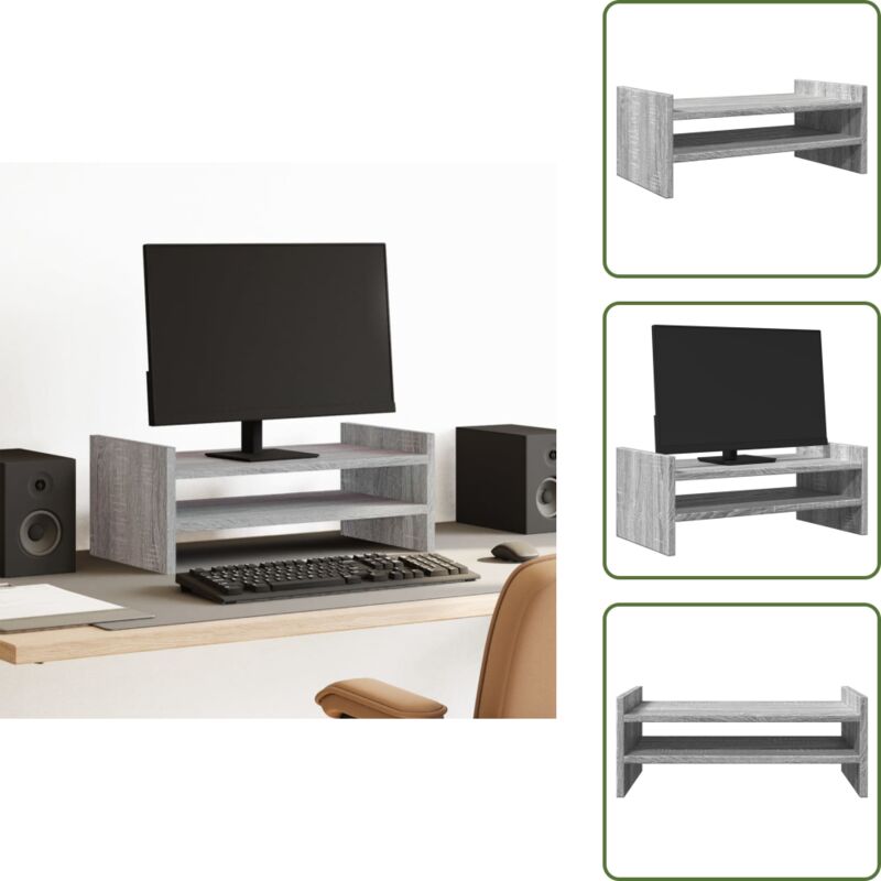 Vidaxl - Monitorständer Grau Sonoma 50x27x20 cm Holzwerkstoff - Monitorständer - Monitor Ständer - Monitorerhöhung - Monitor Erhöhung