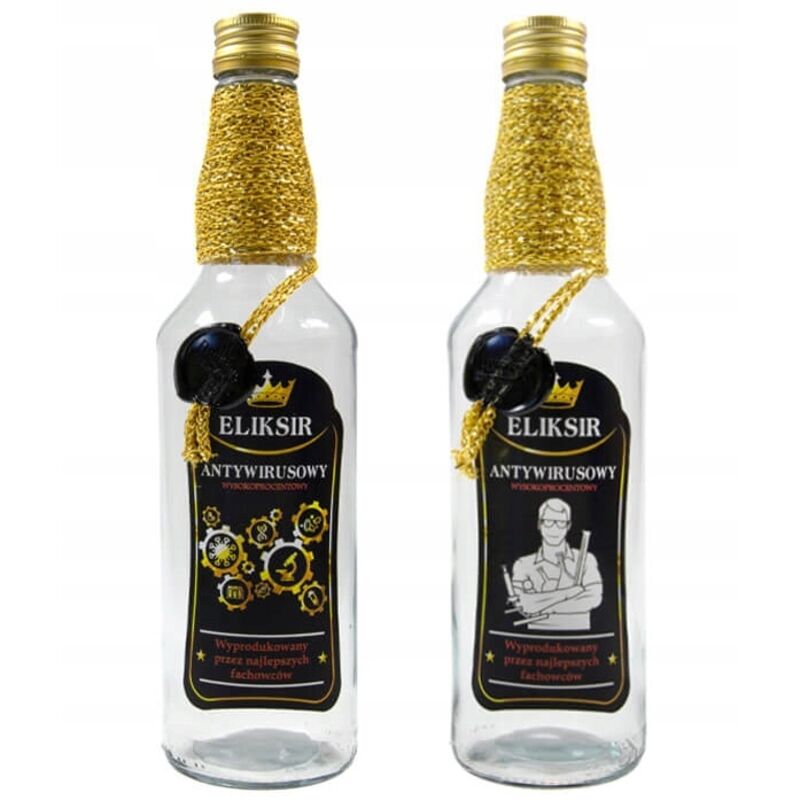Monopoly-dekorierte Flasche 500 ml Antivirus-Elixier