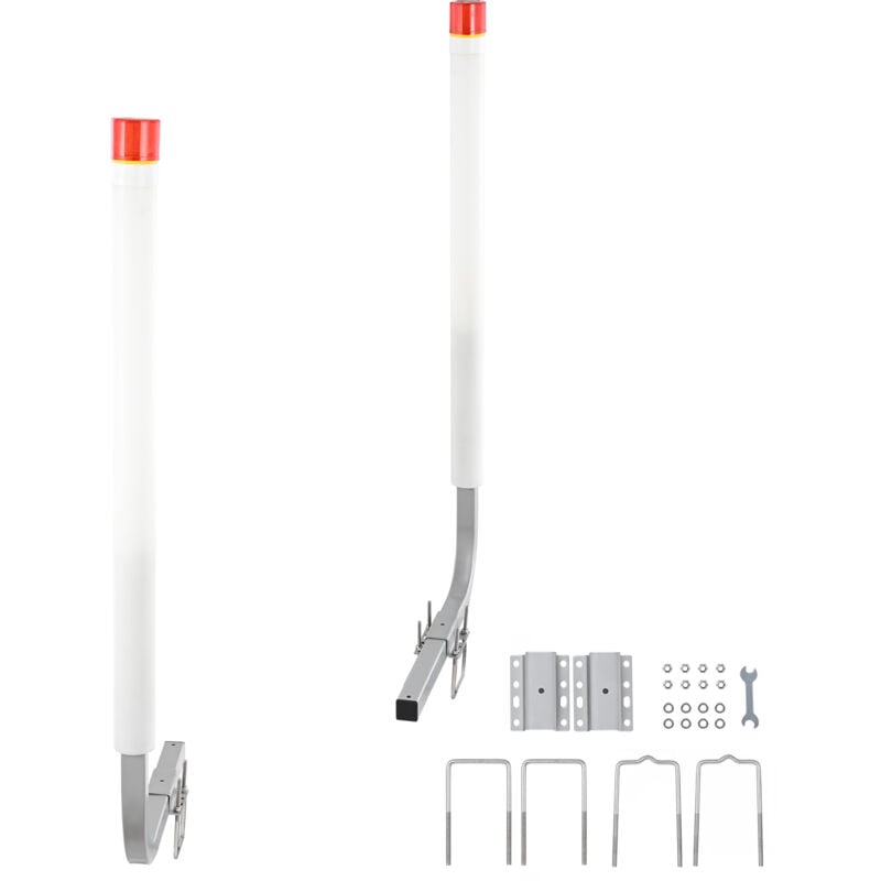 Mophorn 1,17 m Bootsanhänger-Führung mit LED-Leuchten, 2 rostfreie verzinkte Stahlstangen mit PVC für Ski-, Angel- und Segelbootanhänger