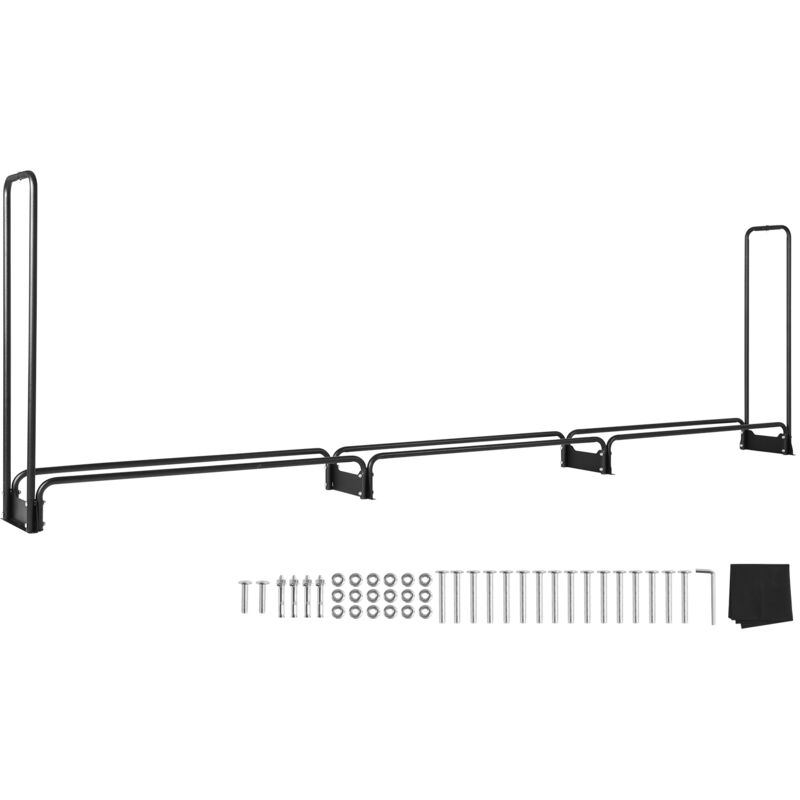 12.7FT Outdoor Kaminholz Regal mit Deckel, Heavy Duty Brennholz Halter, 600D Oxford wasserdicht, Kamin Terrasse Log Storage Rack 3/4 Cord - Mophorn