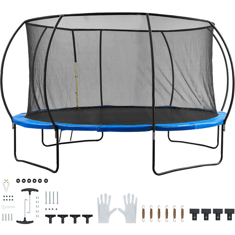 Mophorn - 14FT Trampolin, 450 lbs Kapazität mit Netznetz, Leiter, gebogenen Stangen, robuster Sprungmatte und Federabdeckung, Outdoor-Trampolin für