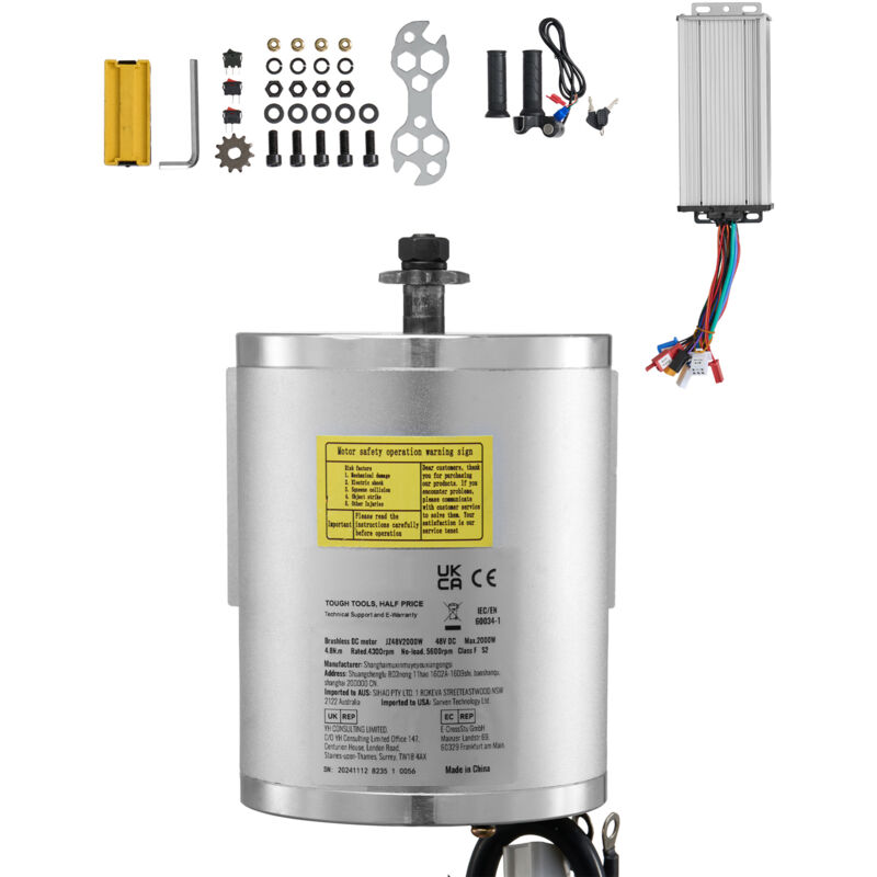 Mophorn - 2000 w elektrischer bürstenloser Motorbausatz – 48 v, 4300 U/min mit Drehzahlregler und Gasgriff für Go-Karts, E-Bikes, Motorräder, Roller,