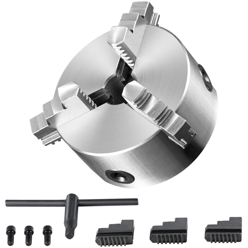 Mophorn 3-Backen-Drehfutter, 6 Zoll, selbstzentrierend, Spannbereich 0,14-6,3 Zoll, umkehrbare Backen für Drehbank, 3D-Drucker, Fräsen, Bohren
