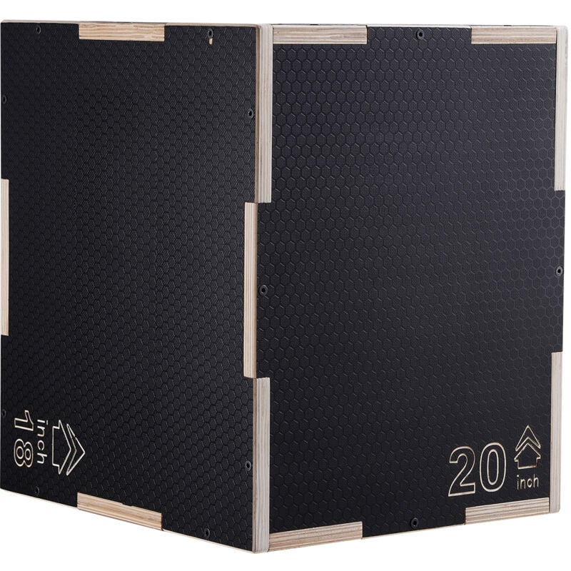 Mophorn 3 in 1 Plyometric Jump Box, 20/18/16 Inch Wooden Plyo Box, Plattform & Jumping Agility Box, Anti-Rutsch Fitness Übung Step Up Box für Home