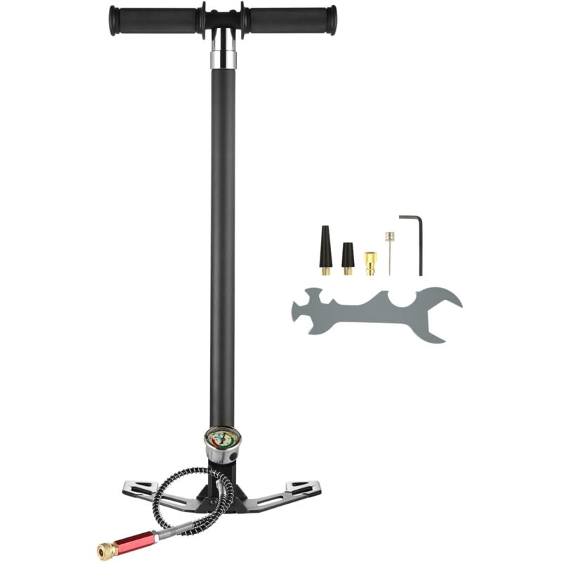 Mophorn - 4-stufige PCP-Handpumpe, 30 MPa 4500 psi Hochdruck-Luftgewehr-Füllpumpe, Edelstahl mit Öl-Feuchtigkeitsfilter-Druckmesser für Luftgewehre,