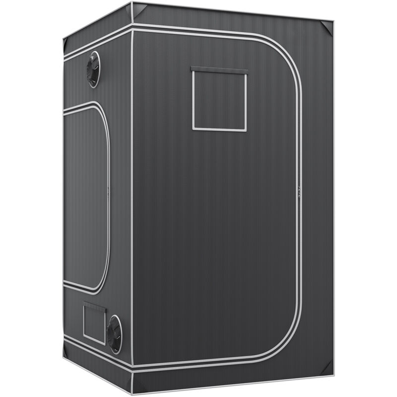 4x4 Growzelt, 48'' x 48'' x 80'', hochreflektierendes 2000D Mylar Hydrokultur-Zuchtzelt mit Beobachtungsfenster, Werkzeugtasche und Bodenwanne für