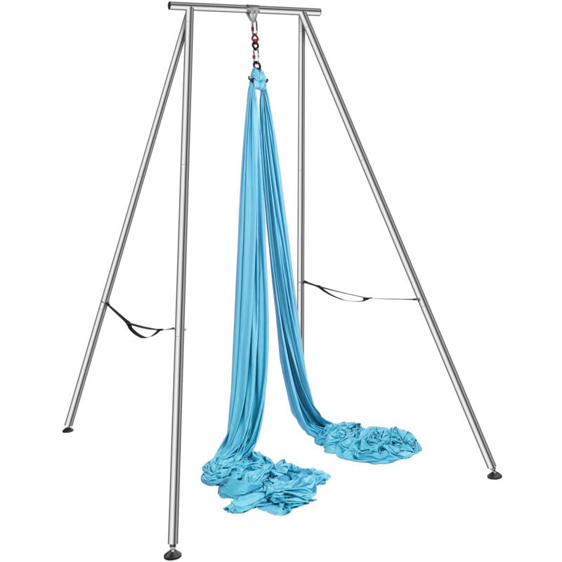 Aerial Yoga Gestell & Hängematte, 2,95 m Höhe Professioneller Schaukelständer mit 12 m Aerial Hängematte, Max 250 kg Tragkraft für Indoor Outdoor