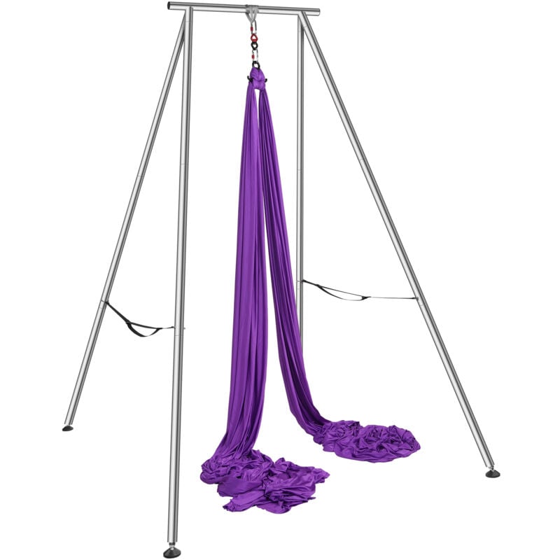 Mophorn Aerial Yoga-Gestell und Hängematte, 3,9 m hohes professionelles Schaukelgestell mit 12 m langer Hängematte, max. 250 kg Tragkraft für Yoga im