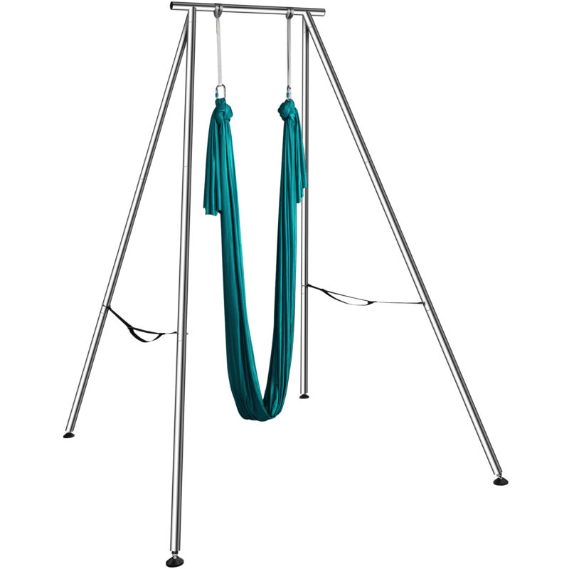 Aerial Yoga Rahmen und Hängematte, 3,9 m hoch, professioneller Schaukelständer mit 5,7 m Hängematte, 260 kg Tragkraft für Aerial Yoga im Innen- und