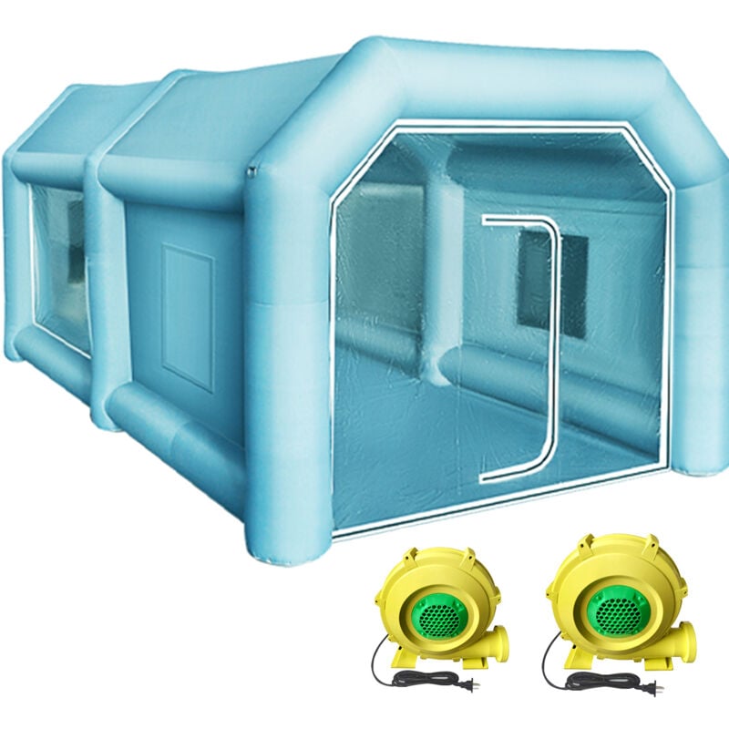 Aufblasbares Zelt, 210D Oxford-Gewebe, aufblasbare Lackierkabine, individuelles Zelt mit 2 Gebläsen, 13x8x7ft aufblasbares Spritzkabinenzelt für