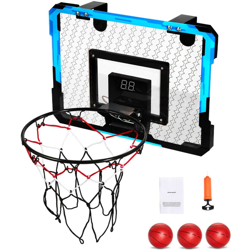 Mophorn - Basketballkorb für Kinder – Mini-Basketballkorb mit elektronischer Anzeigetafel, Basketballkorb über der Tür mit Punktestand und Musik,