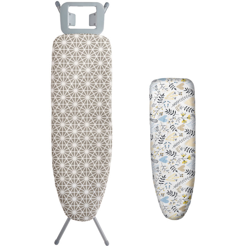 Mophorn-Bügelbrett mit großer Bügelfläche (51 x 13), verbessertes 4-lagiges Brett mit hitzebeständigem Bezug aus 100 % Baumwolle, 7 einstellbare