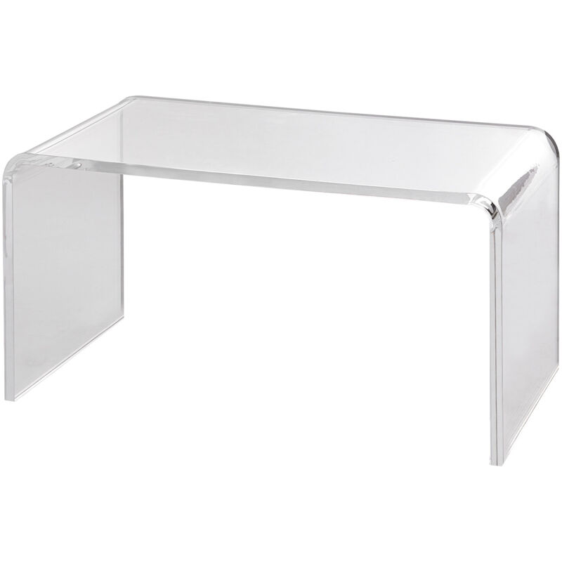 Mophorn - C-förmiger Couchtisch aus Acryl, 16,3 Zoll hoher, klarer, transparenter Beistelltisch für Getränke, Speisen, Snacks im Wohnzimmer, im