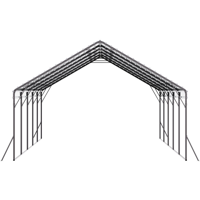 Mophorn Carport 5,8x7,45x3,77 m, Lagerzelt mit robustem Rahmen und Dach, Unterstand mit abnehmbaren Seitenwänden, vielseitiges Zelt für Autos, Boote,