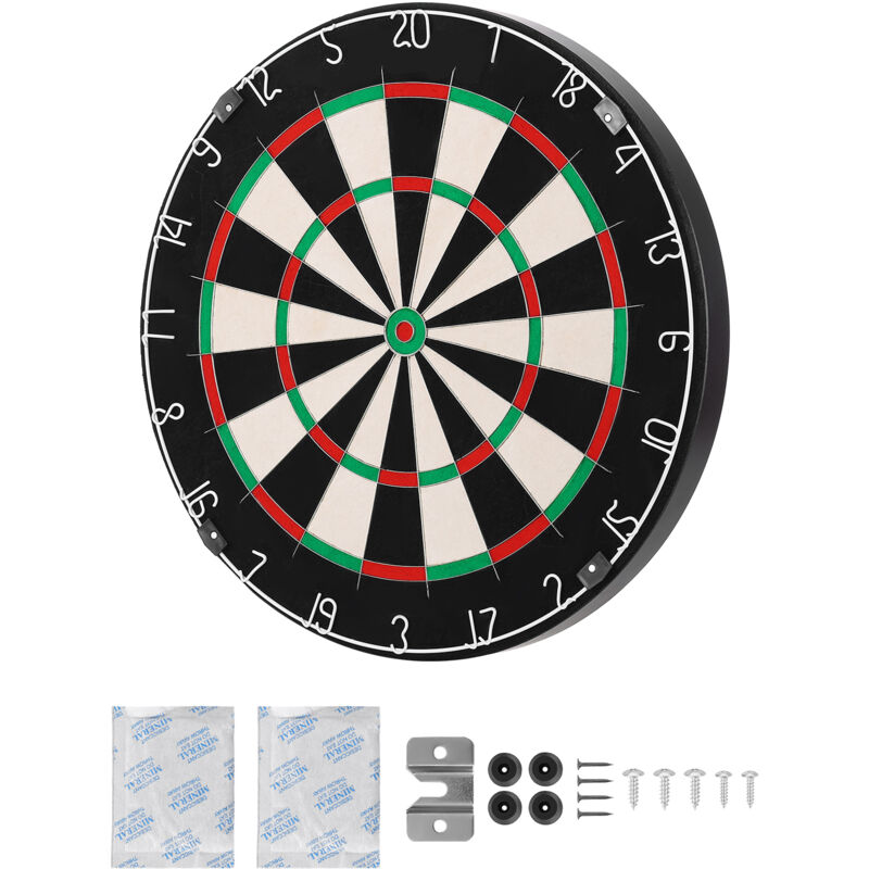 Mophorn Dartscheibe 450 mm aus Sisalfasern, mit klammerfreiem Bullseye, Blade-Draht und rotierendem Zahlenring – ideal für Partys und das Spielzimmer