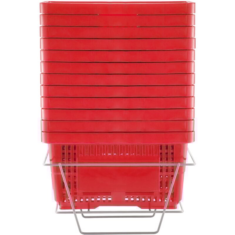 Mophorn - Der-Einkaufskorb, ein Set mit 12 leuchtend roten Körben, ist ein Muss für Ihre Einkaufsbedürfnisse. Ideal für Großeinkäufe in