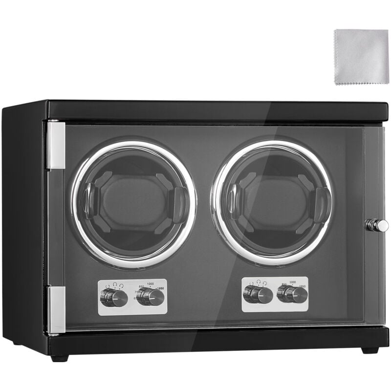 Mophorn - Dual-Uhrenbeweger für Herren- und Damen-Automatikuhren, 2 superleise japanische Mabuchi-Motoren, blaues LED-Licht, hochdichtes