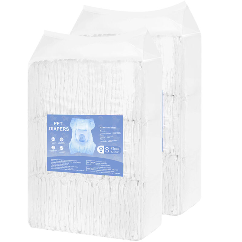 Mophorn Einweg-Hundewindeln, hochsaugfähige Windeln für weibliche Haustiere, 360°-Auslaufschutzdesign mit Nässeindikator für Läufigkeit, 144 Stück (2