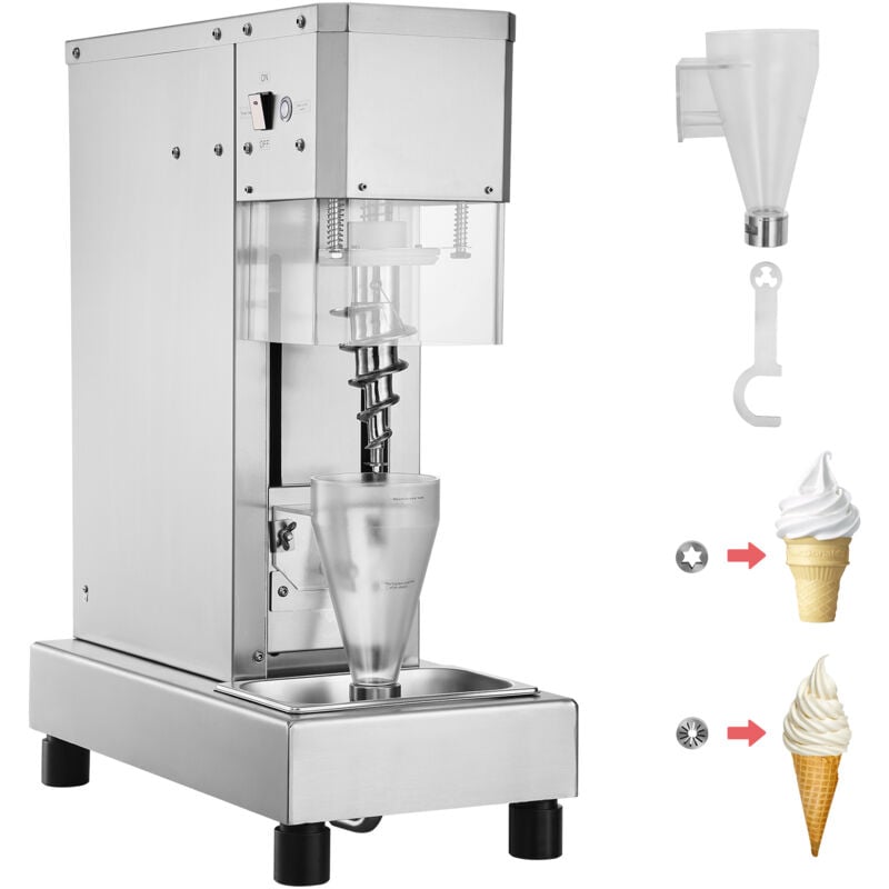 Mophorn - Eiscreme-Mixer, 750 w Hochgeschwindigkeits-Eiscreme-Maschine, Mixer, Rührer, 1740 U/min. Eiscreme-Shaker aus Edelstahl 304 mit langem Griff