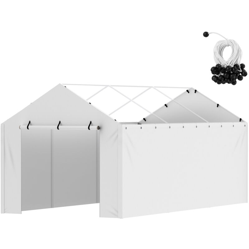 Mophorn Ersatz-Überdachung für Carport-Seitenwände, 3 x 6 m, strapazierfähige, wasserdichte Plane mit UV-Schutz, einfache Installation mit