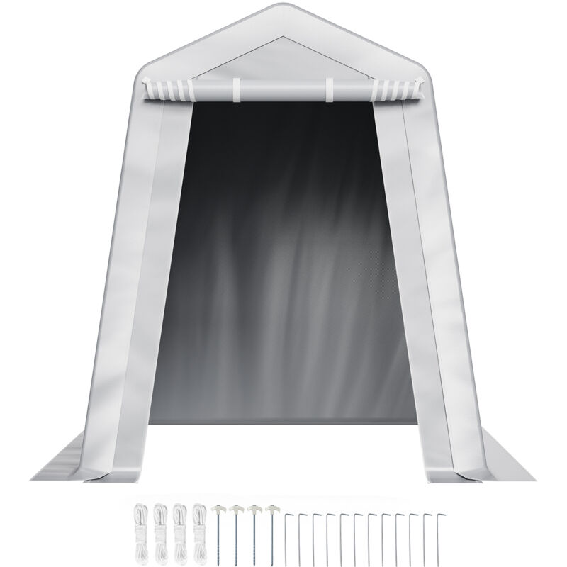 Mophorn Gerätehaus 183x183x213 cm, Garagenzelt aus PE-Material, Schuppen für Garten, Fahrradgarage, Carport, Aufbewahrungsgarage für Motorrad,