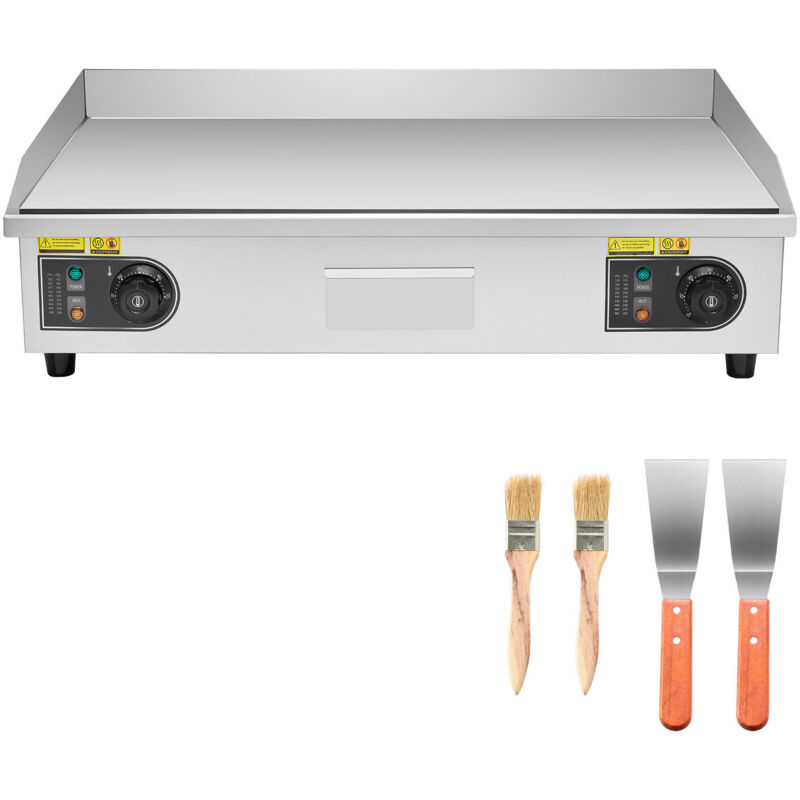 Mophorn Gewerbliche elektrische Grillplatte 4400 W, Tischgrill mit 725x400 mm Grillfläche, 50–300 °C Elektrogrill inkl. 2 Spateln, 2 Bürsten & 4