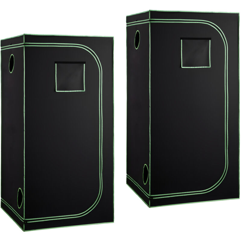 Mophorn Growzelt 100x100x200 cm, Pflanzenzelt mit 600D Mylar-Beschichtung, Indoor-Zuchtzelt mit Sichtfenster, Bodenwanne und Reißverschluss, geeignet