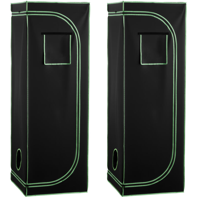 Mophorn Growzelt 60x60x80 cm, Zuchtbox aus 600D Mylar mit hoher Reflexion, Indoor-Pflanzenzelt mit Sichtfenster, Bodenwanne und Reißverschluss,